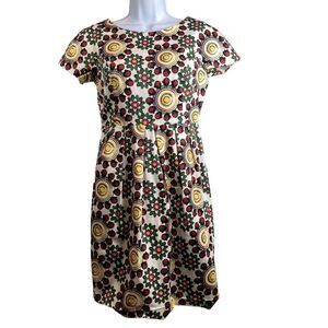 Alice San Diego Women’s Floral Pleated Dress Size M Short Sleeve Dainty Coquette